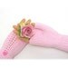 Fingerless Gloves PINK Stretch Cotton Lacy pastel pinks snug  massaging fit with sample glove wash included