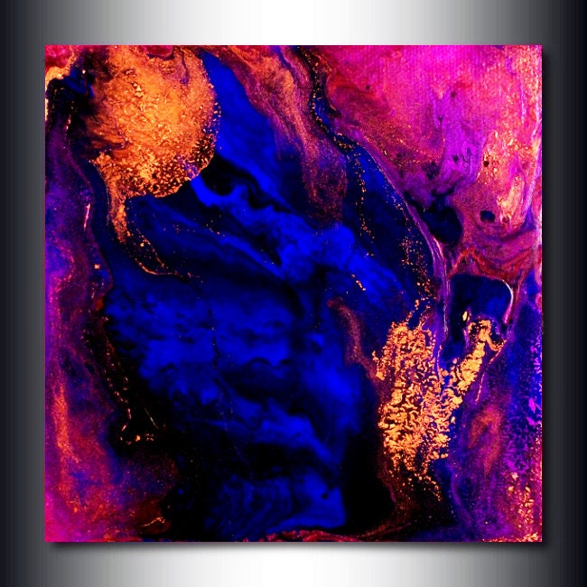 12 x 12 Print: Blue and Pink Abstract