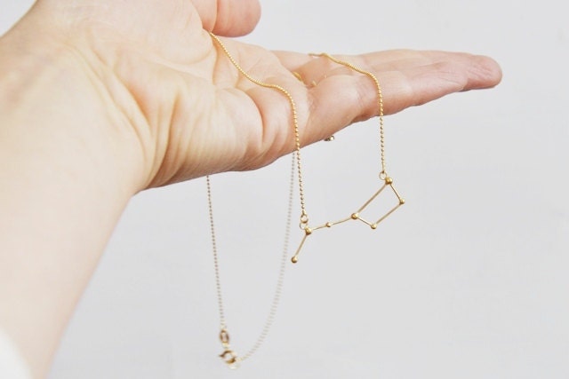 Ursa Major / Big dipper necklace grey black oxidised sterling silver