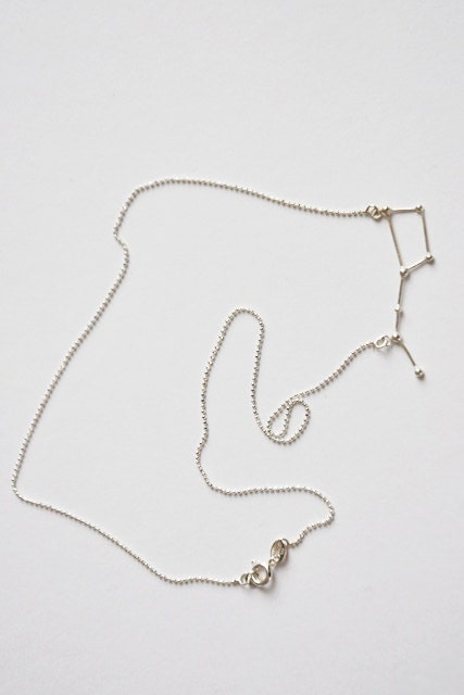 Ursa Major / Big dipper necklace grey black oxidised sterling silver