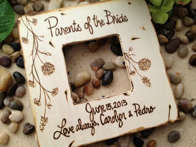 Parents of the Bride or Groom with YOUR Wedding Date and Love always YOUR Names - Wedding Gifts for Parents