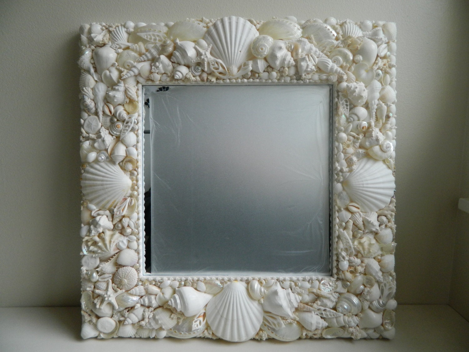 Dancing Clouds All White Beachy Mirror
