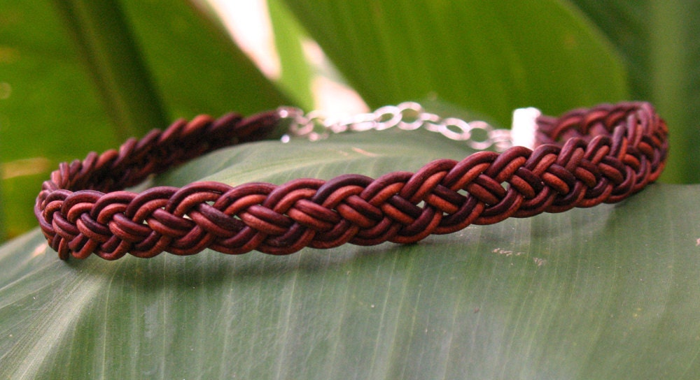 Quad-Braid leather choker with silver clasp