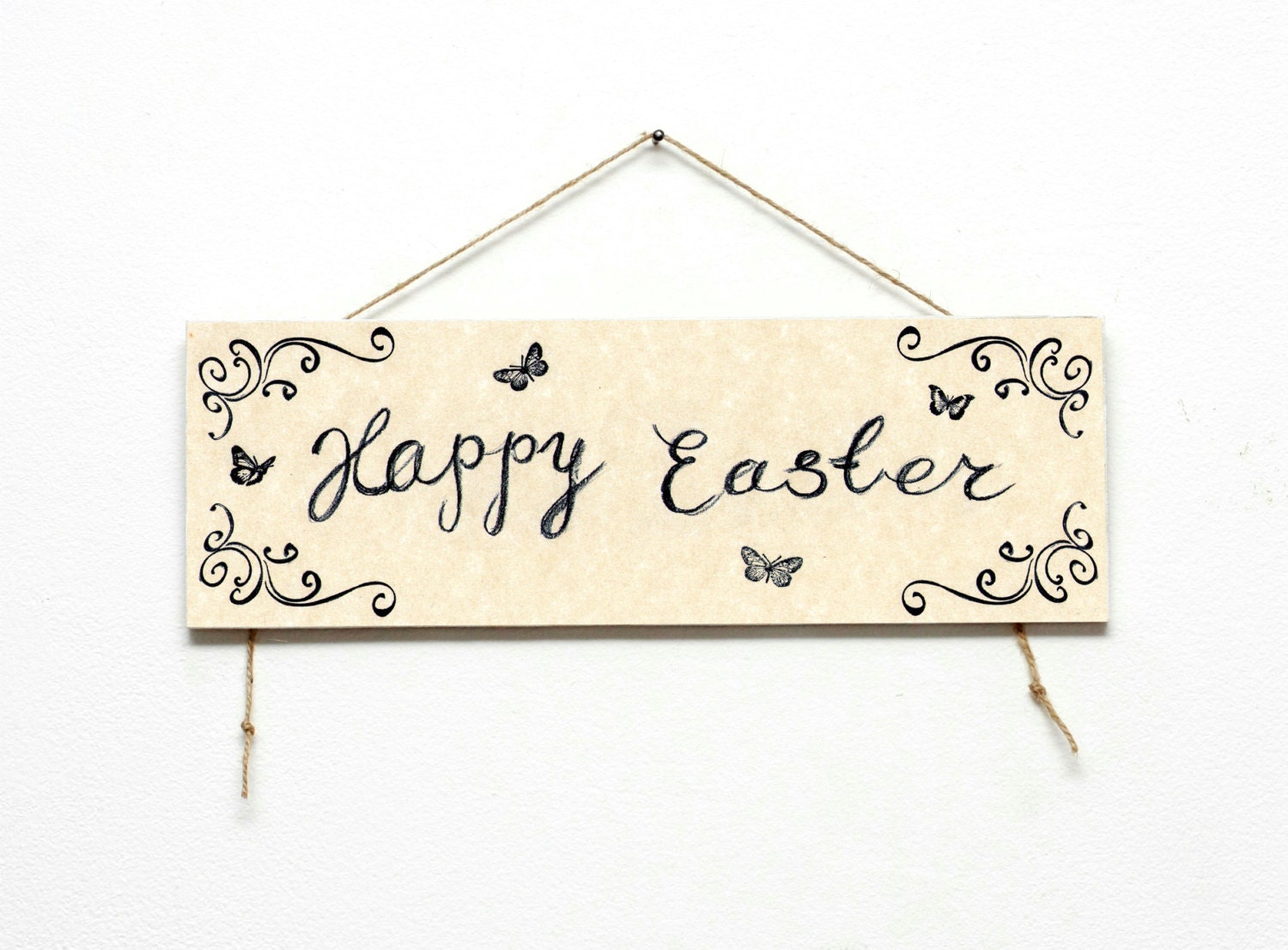 Easter Ornaments, Easter Wooden Sign Hanger Board,  Holiday Decor, Shabby chic, Wall Decor ,  MDF Board, Home Decor