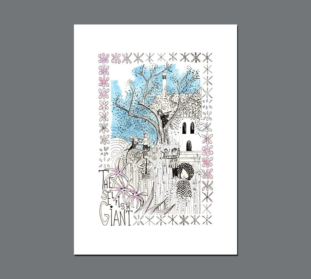 Oscar Wilde print. Kids artwork. Fine art giclée print. Kids illustration. Unique artwork. Kids room decor. A4 print