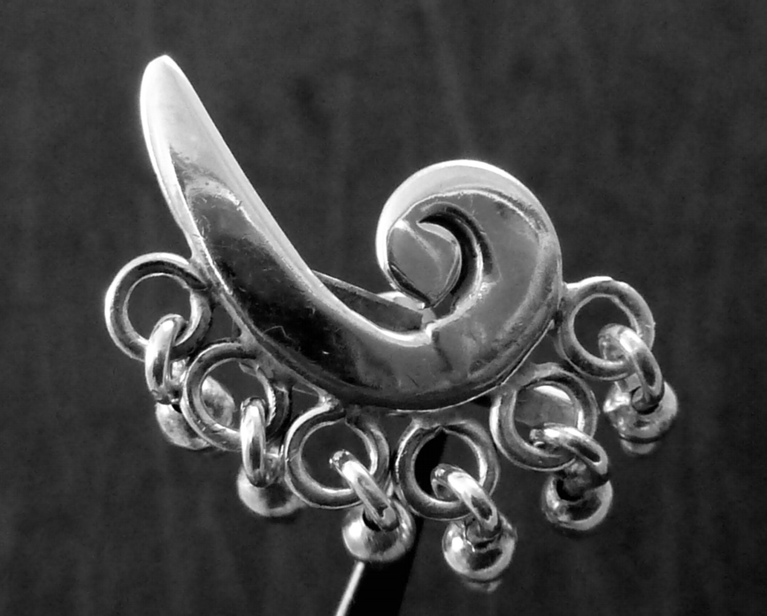 Early Los Castillo Taxco Mexico Mexican Sterling Silver Dangle Earrings 16034