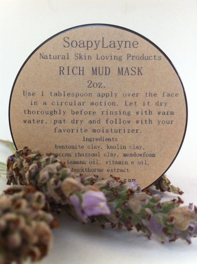 rich mud facial mask, with skin nourishing oils of tamanu and meadowfoam