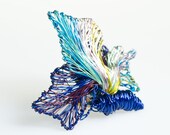 Art.Butterfly brooch.Closed wings.Unique butterfly.Handmade butterfly.Art jewelry.Unique jewelry.Wire wrapped insect.Sculpture jewelry.