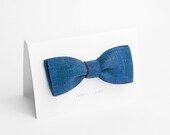 Men's bow tie in blue and burgundy - double sided