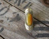Tribal Citrine Stone Ring
