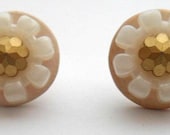 Vintage Daisy Button Post Earrings