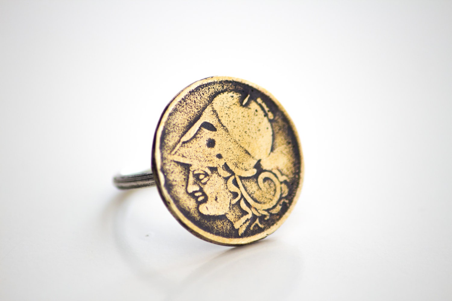 Athena Bronze Ring- Coin Ring-Bronze Goddess Athena Ring-Replica Coin Jewellery