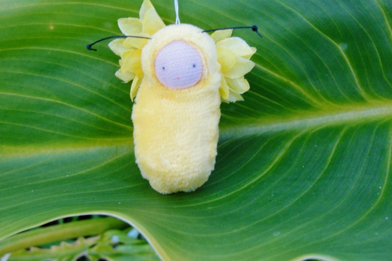 Yellow fairy baby ornament