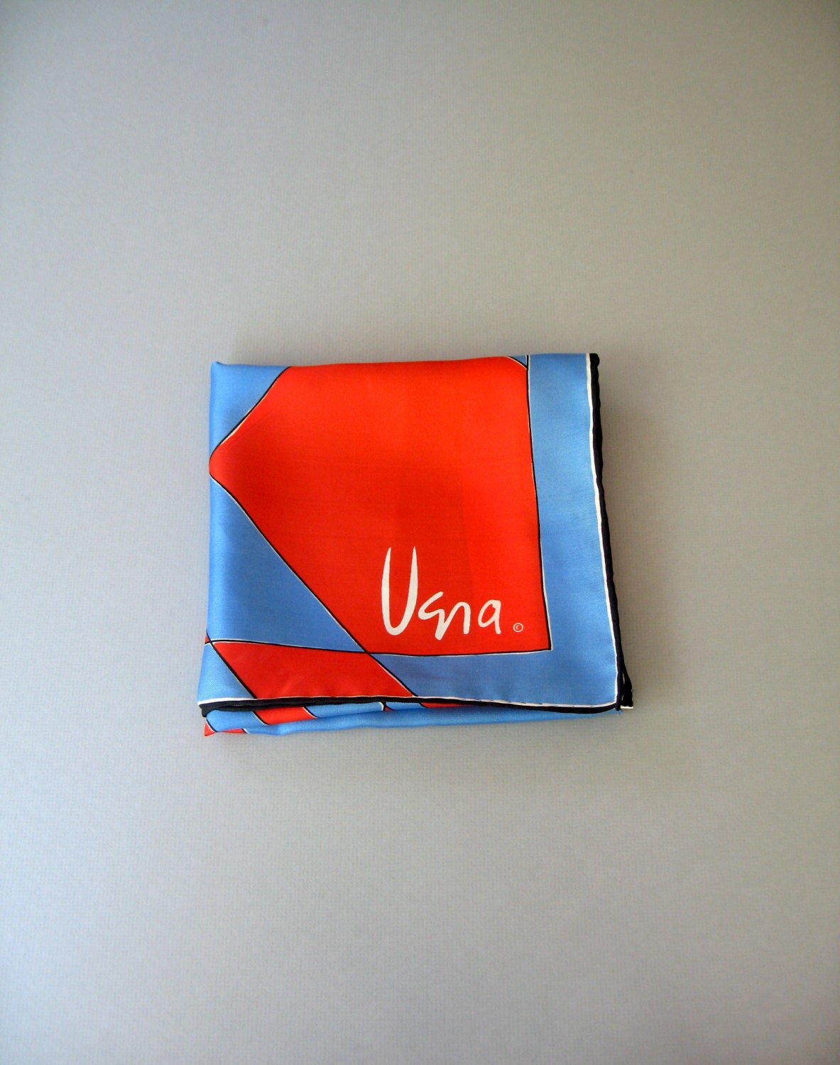 Mod Vera Neumann Silk Scarf - Bold Blue / Vivid Red