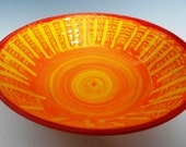 Ceramic sunset bowl with colored slips and glazes