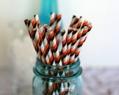Paper straw Halloween stripes great for parties