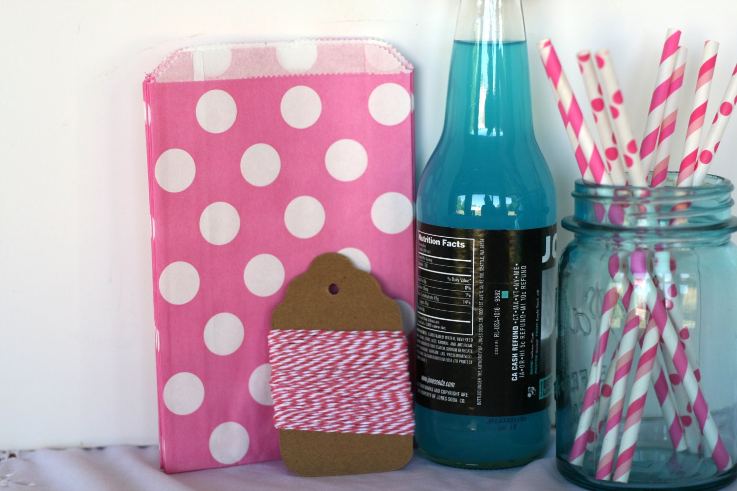 Pink Polka candy bags, treat bags, favor bags, cookie bags   bags only