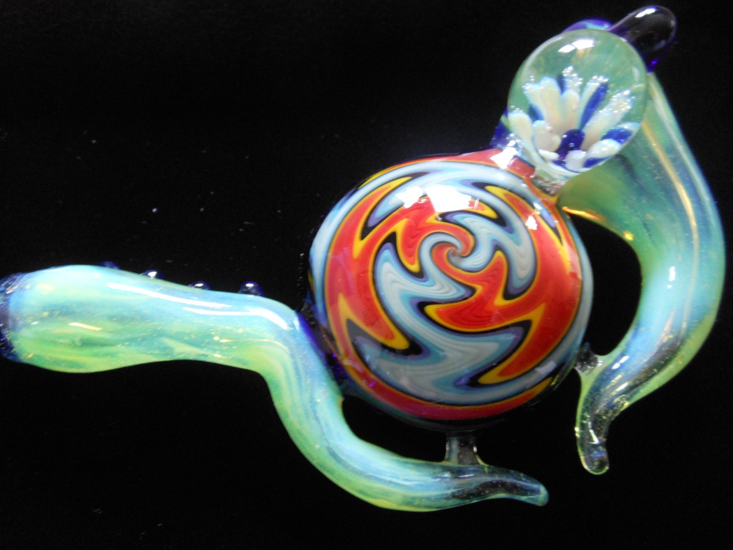 Glass Pipe - Blown Glass Pipe - Tobacco Pipe - Tobacco - Wig Wag - Slyme Glass