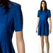Vintage blue micro mini baby doll dress size small to medium petite