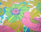 Funky Floral Vintage Sheet- Double Flat Sheet- Vintage Sheet