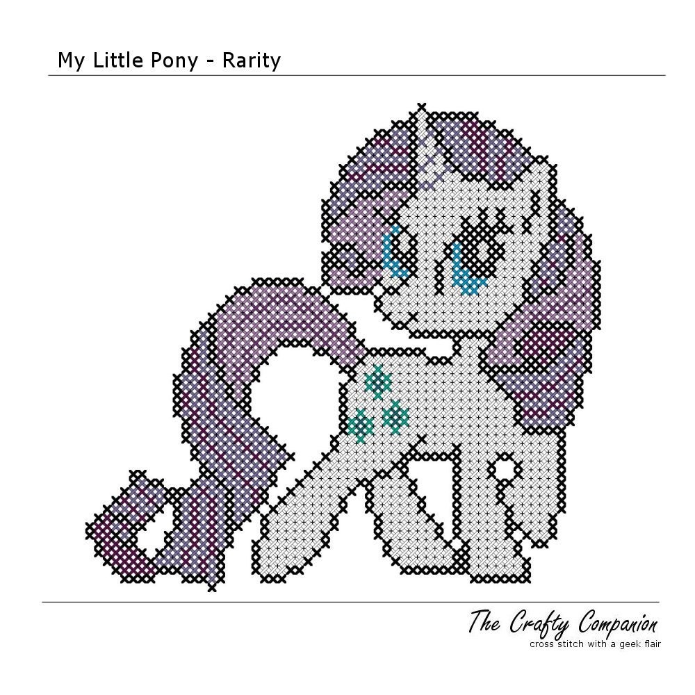 My Little Pony - Rarity Inspired PDF Cross Stitch Pattern - INSTANT DOWNLOAD