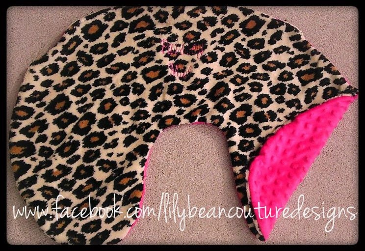 Cheetah and Hot Pink Boppy Pillow Slip Cover by LilyBeanCouture
