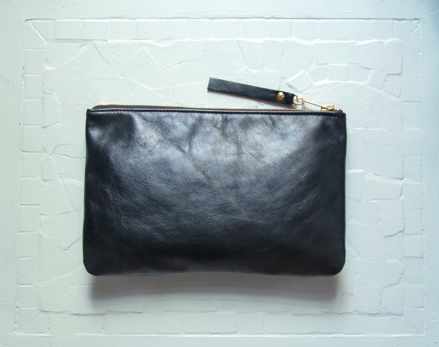 EMERALD Green and Black Leather Clutch. Leather Green Emerald Clutch Gator Black.