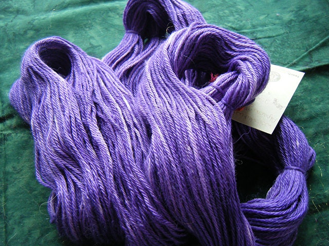 Alpaca Merino Silk Worsted wt 250 yds purple varigated