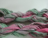 Watermelon - skinny cotton muslin ribbon - 2 yard lengths - 4 ribbons - 8 yards total