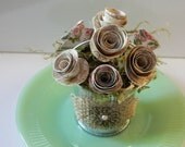 Victorian Rose Bouquet - Silver Pail - Mini arrangement - Mini roses - 8 roses