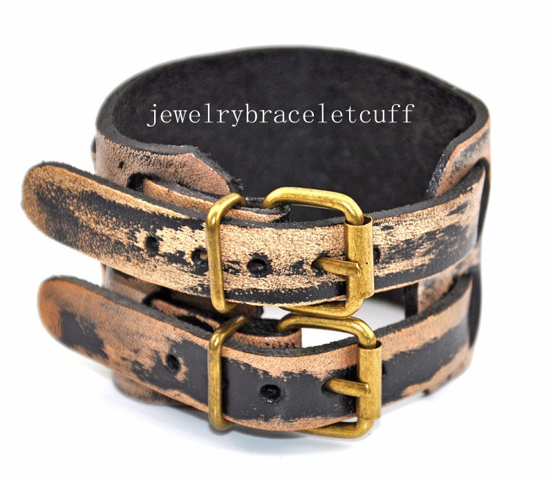 jewelry double buckle bracelet leather bracelet men bracelet women bracelet made of leather and alloy buckle cuff wrist sh-0795