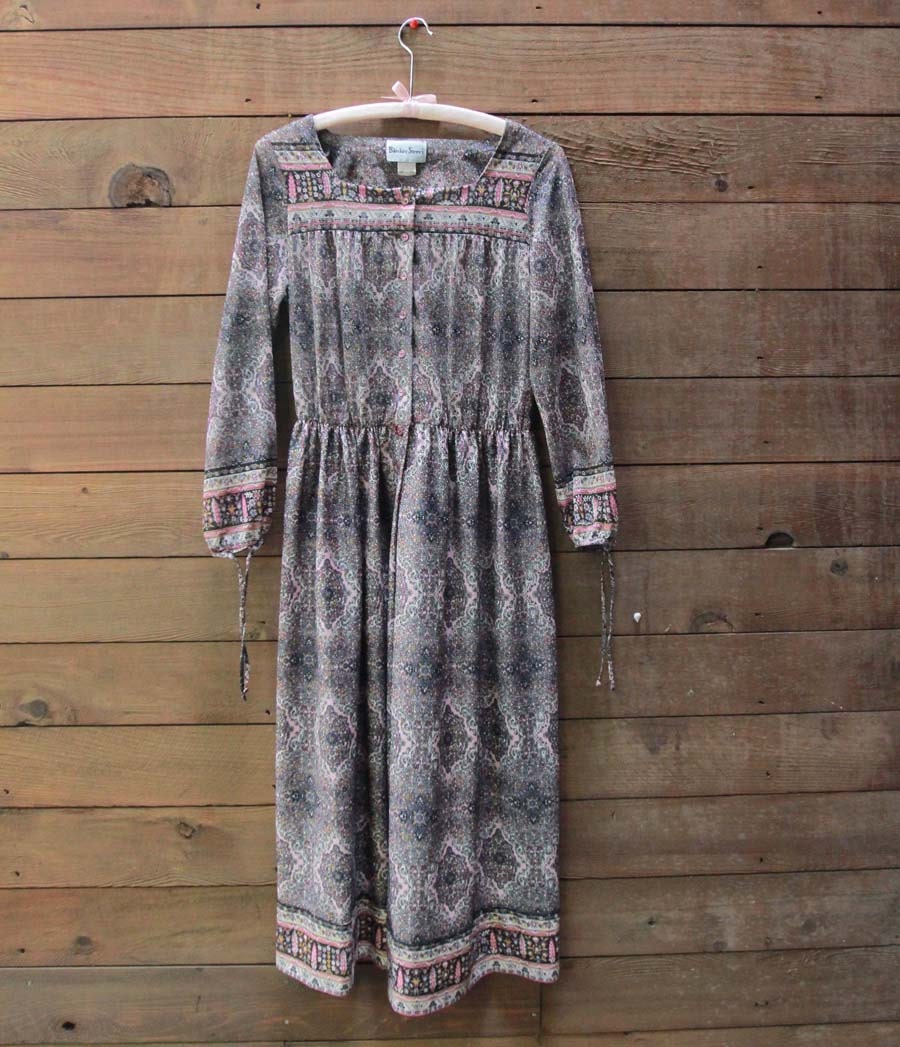 Vintage Dress Bleeker Street Hippie Pink