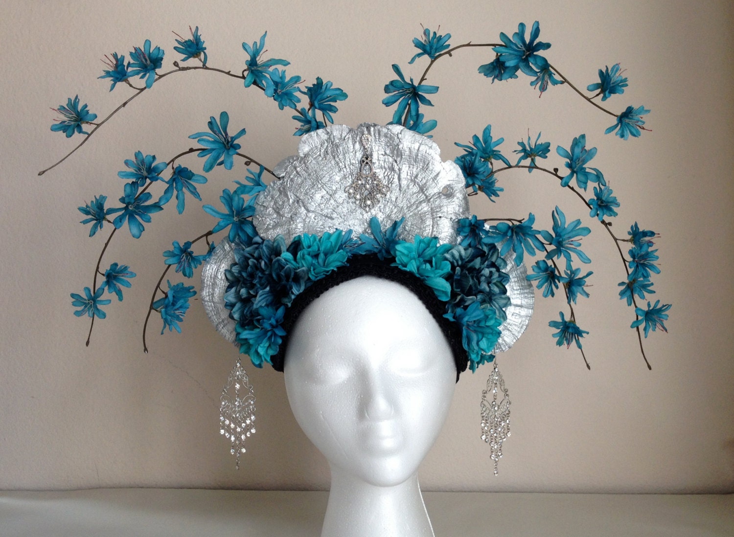 MADE TO ORDER Gold Fungus & Flower Headdress