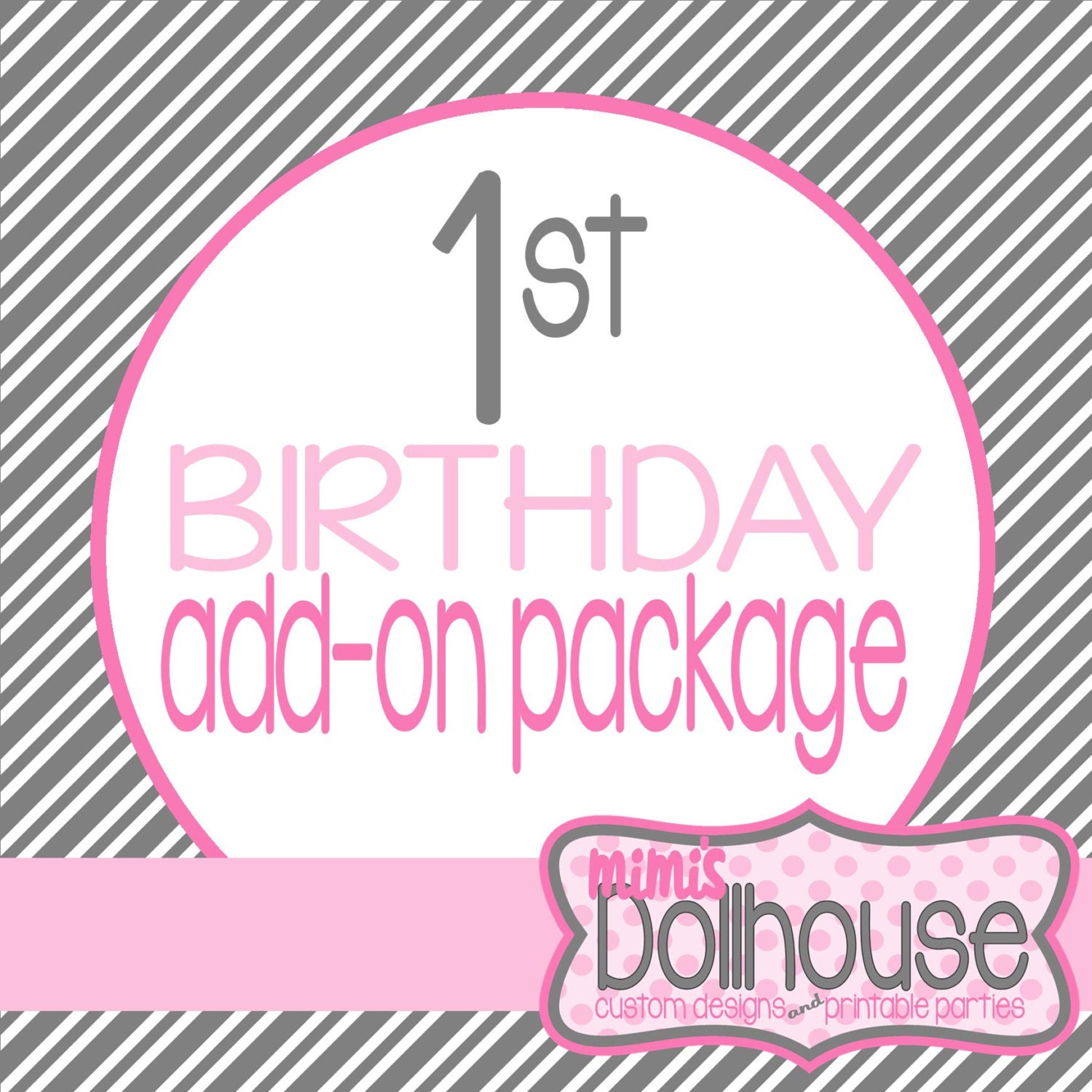 First Birthday Party Printable Add-on Package-ANY party design Il_570xn