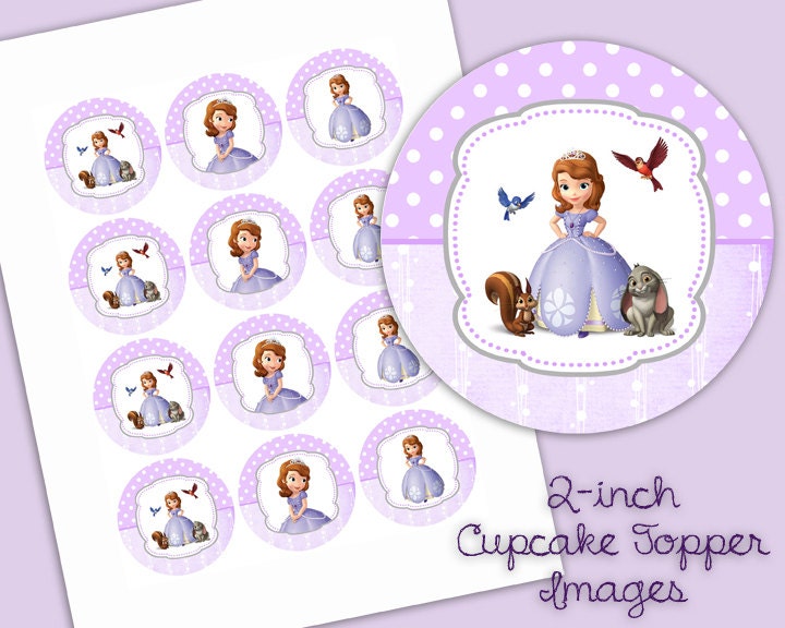 Junior Princess - 2 inch Circles - Great for Cupcake Toppers - Cup Cake Decoration - Party Printable