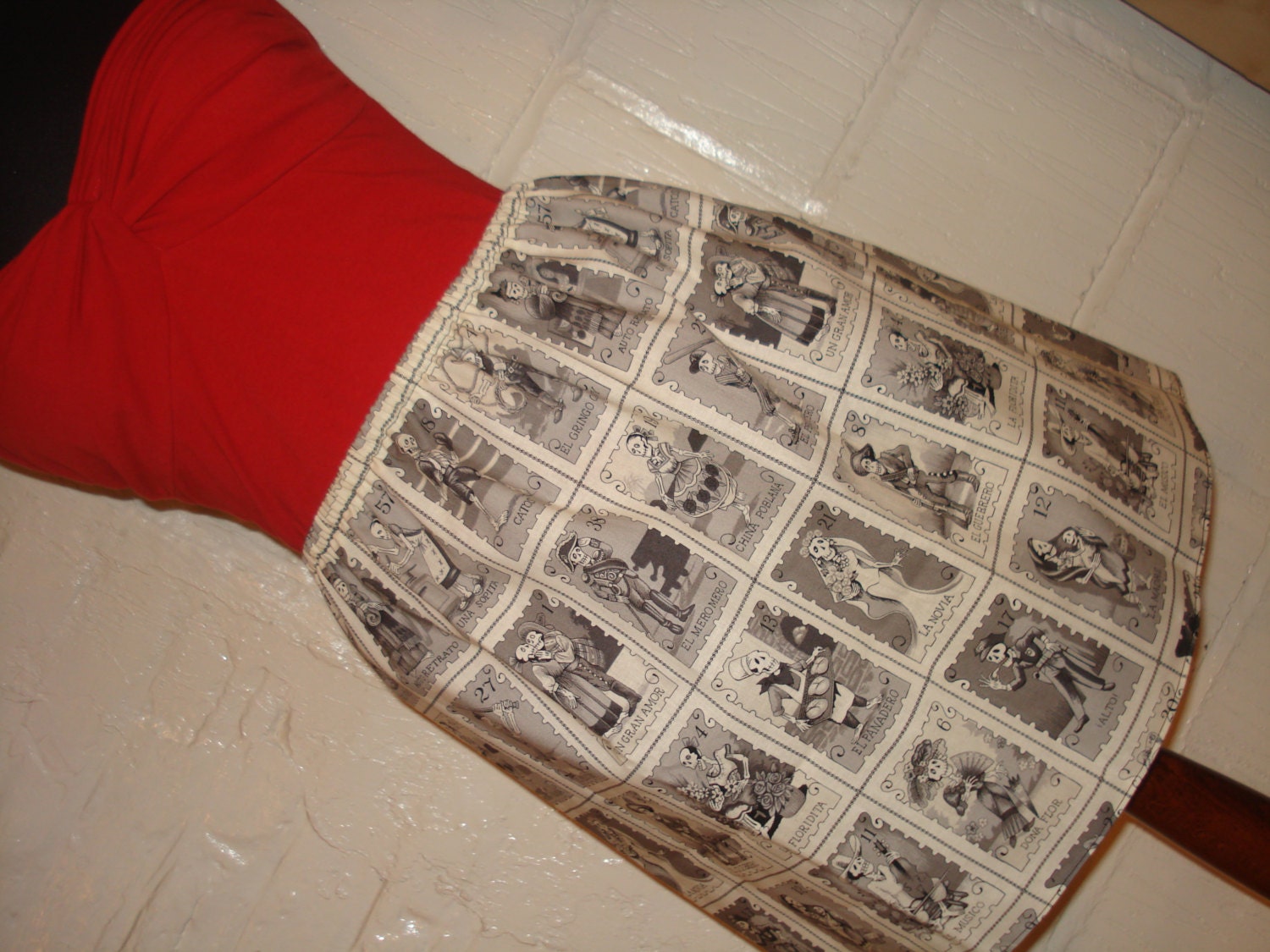 Black and White Tarot Card Style Mini Skirt -  Rockabilly Mexican Day of the Dead High Waisted Ladies Mini Skirt- Handmade & Ready to ship