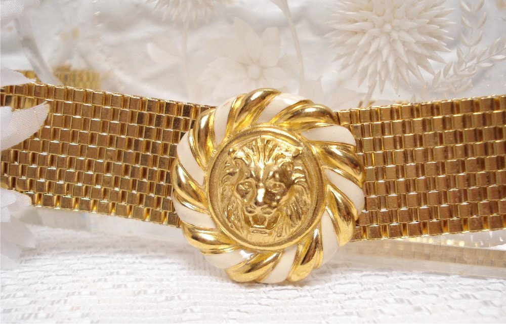16" Lion Head Wide Mesh Choker Necklace