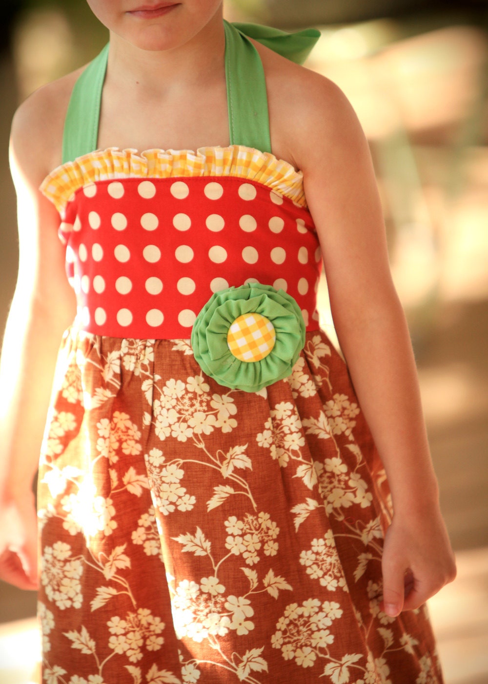FAVORITE Vintage Gate Little Girls Halter Top and Ruffle Capri Set
