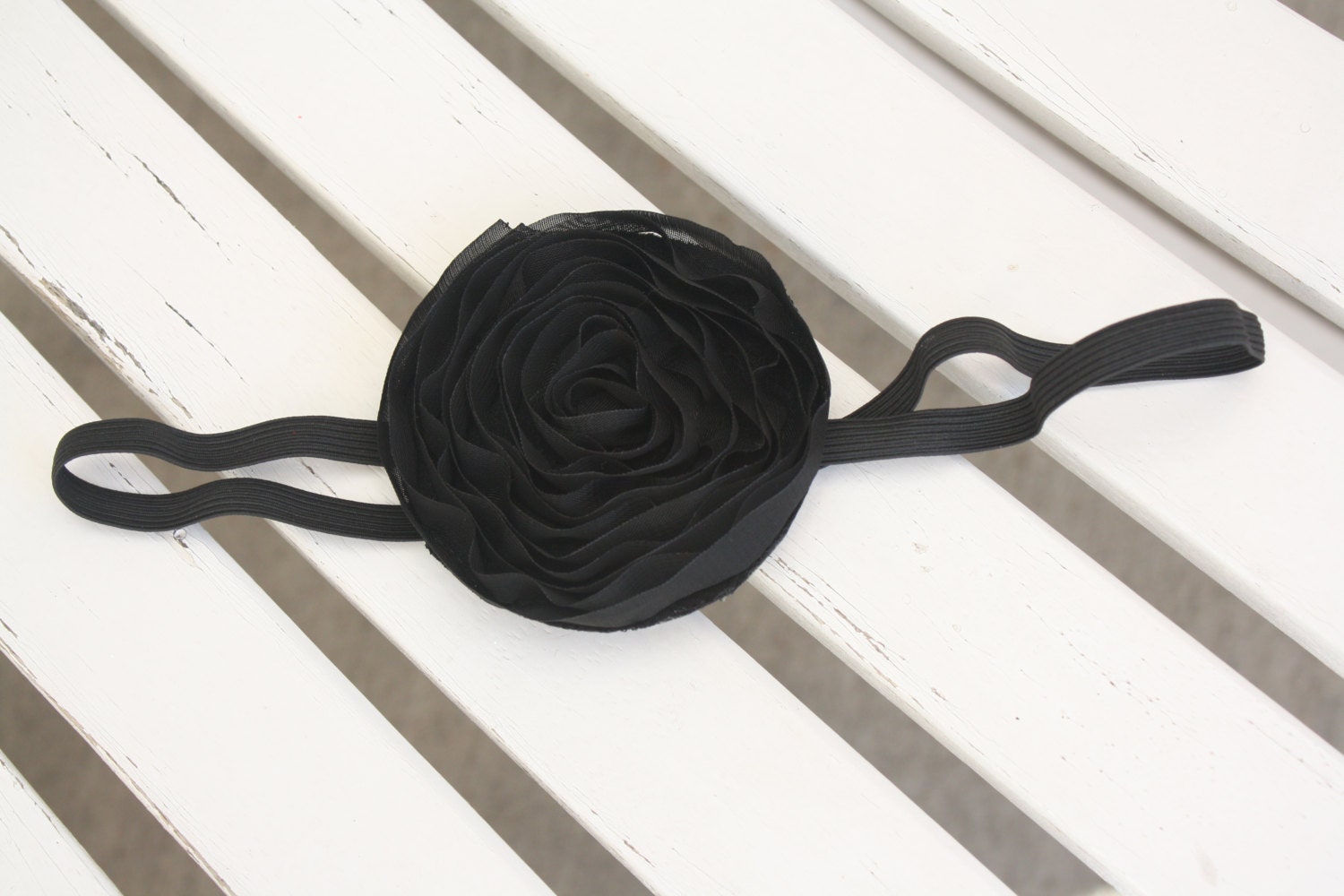 Baby headband - newborn headband - photoprop - black rosette headband, available in all sizes newborn-adult