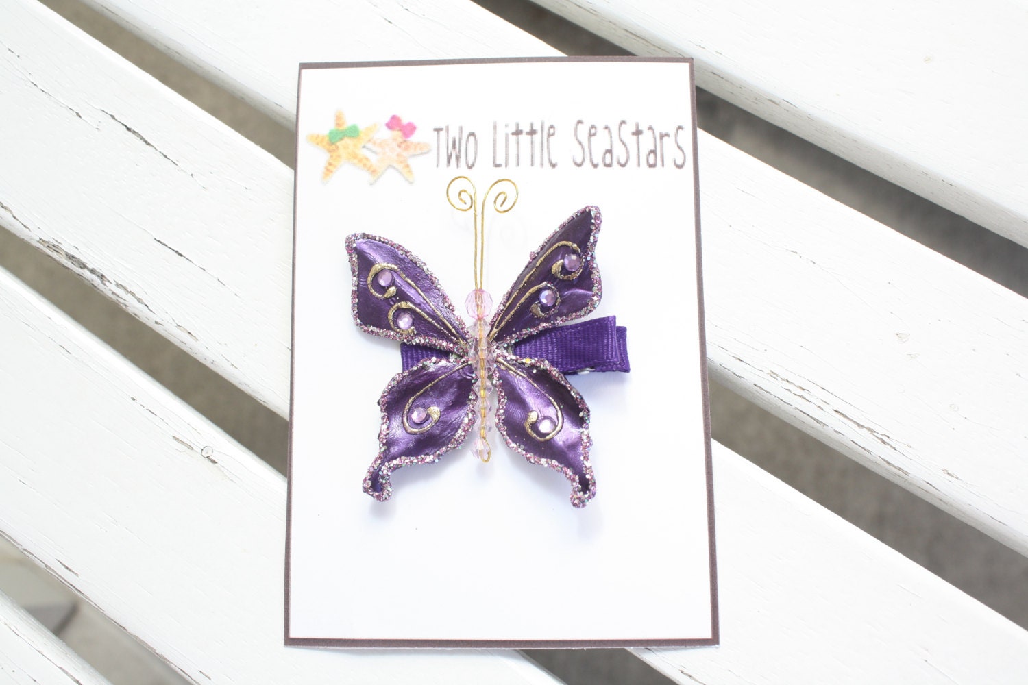 Butterfly hair clip - newborn clip, baby hair clip, photoprop, purple or pink butterfly