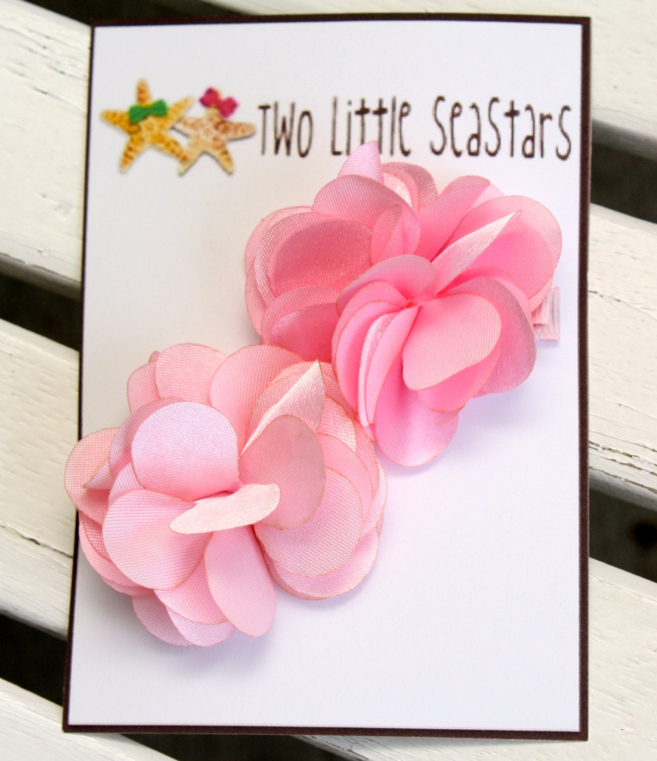 Set of 2 - Baby hair clip - newborn hair clip - toddler/girl hair clip - adult hair clip - light pink mini ruffled flower hair clip