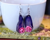 Magical Fairy Tale Agate Book Geek Girl Earrings