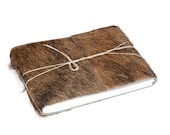 Unique Tri-Color Hair On Hide Leather Journal or Leather Sketchbook, Large Sized, Handbound Photo Album