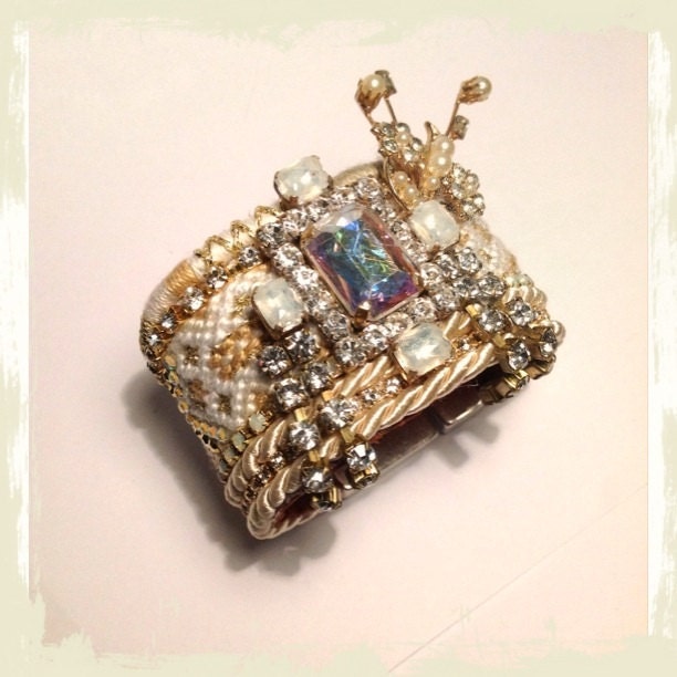 PureEssentia Nude Vintage Rhinestone Friendship Cuff - The Original PURESSE (nude) Line