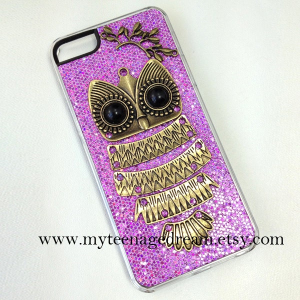 cute owl iphone 5 case, purple sparkle iphone 5 case, lovely owl case for iphone 5