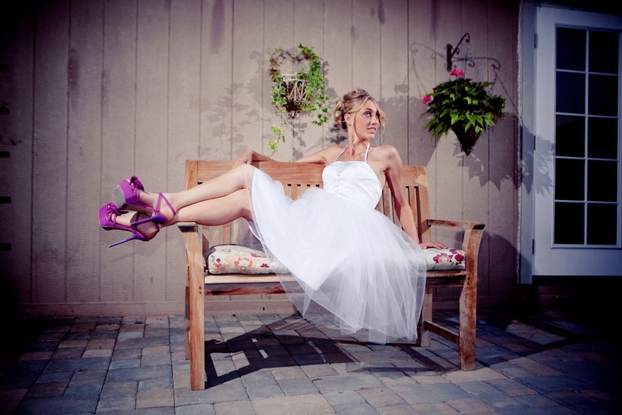 Catherine - Vintage Inspired - Tea Length Wedding Dress- Recpetion Dress - Short Wedding Dress