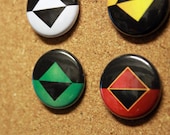 Icons - Set of 4 - 1" Inch Badges / Pins