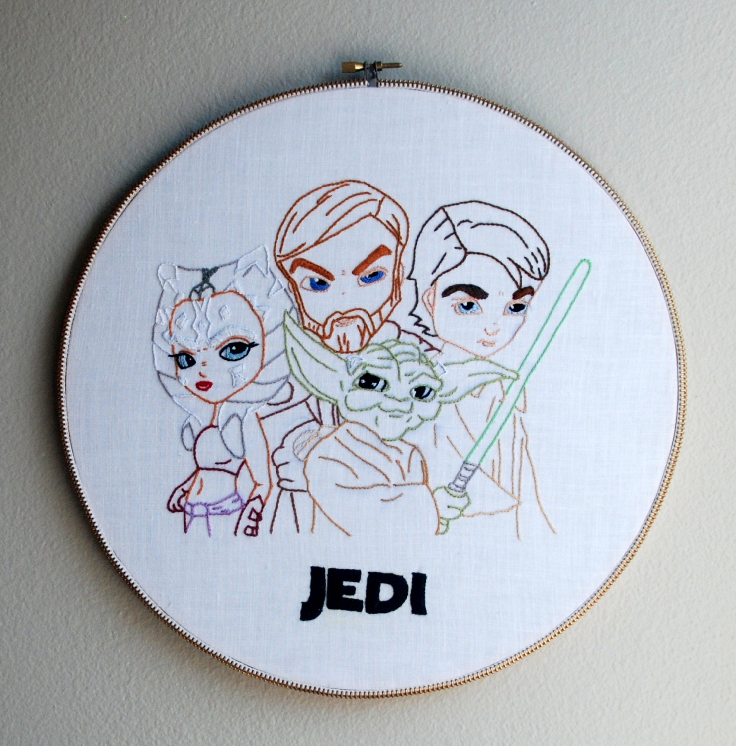Star Wars Jedi Masters Embroidery Hoop Art