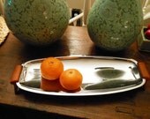 LARGE Vintage Gourmates Chrome Serving Tray with Bakelite Legs Made in Canada 1960s Mid-Century Design