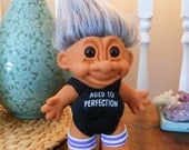 Vintage Russ Troll Doll Large Size Aged to Perfection in 1980s Workout Outfit